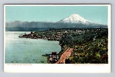 Tacoma WA-Washington, Aerial View Tacoma and Mt Tacoma, Vintage Postcard picture