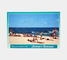 Hello from the Jersey Shore People Relaxing on the Beach Postcard picture