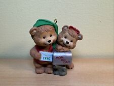 1990 Hallmark Keepsake Mom and Dad Teddy Bears Christmas Ornament picture