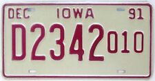 Vintage Unused NOS Iowa 1991 DEALER License Plate, D-2342 010, High Quality picture