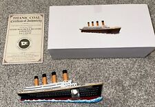 Titanic Authentic Coal Embedded in Ship Display Recovered  in 1994 w/ COA & Box picture