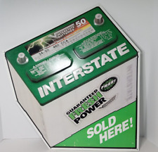 Interstate Battery Metal Sign Guaranteed Fresh Power Sold Here picture