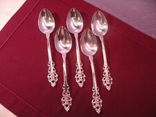 Set Of 5 International ROCHAMBEAU Soup Spoons Deep Silver Silverplate 6 3/4 picture