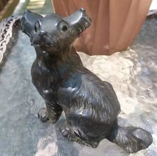 RARE 1940s Vtg 3 Headed Metal Dog Figurine By Arthur Lindwall, NY-Brass Washed picture