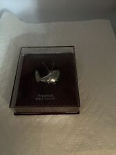 1970's Vintage Max Factor Whale Aquarius Perfume Solid Compact Necklace in Box picture
