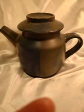 Vintage Nancy Patterson lamb blue stoneware tea pot Excellent condition picture