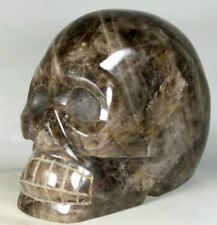 7.48lb Natural Smoke Crystal Carved clear quartz Crystal Gem Stone skull reiki picture