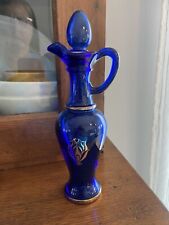 Vintage Avon Cobalt Blue With Gold Tone Trim Decanter With Stopper Top  picture