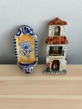 Lot of 2 Decorative Hanging Ceramic Tiles from France & Spain picture