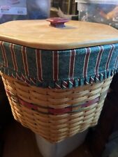 Longaberger Basket 1997 LID PLASTIC LINER 12” TALL OCTAGON SNOWFLAKE Holiday picture
