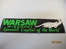 Vintage WARSAW MISSOURI Spoonbill Capitol of the World Bumper Sticker picture
