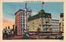 Postcard Pennsylvania Center Square Statue Allentown PA Linen posted 1942 picture