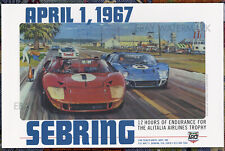 1967 Sebring Ford GT40 Vintage Advertising Race Poster 11 x 17 Michael Turner picture