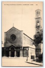 c1940 St. Paul's Catholic Church Chapel Cambridge Massachusetts Vintage Postcard picture
