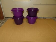 Tupperware Servalier Bowls 20oz  Containers Pretty  Purple Plum Colors SET OF 4 picture