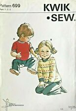 1960's VTG Kwik Sew Toddlers' T-Shirt Pattern 699  Size 1-3 UNCUT picture