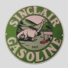 VINTAGE SINCLAIR GASOLINE  1937  PORCELAIN  GAS PUMP  SIGN picture