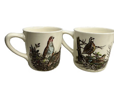 2 VTG  Johnson Brothers Game Birds Quail & Partridg Ceramic 10 Oz Mugs England picture