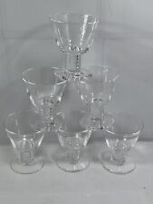 Vintage Signed Steuben Crystal Air Twist Stem Cocktail Glasses Set of 6 USA NY picture
