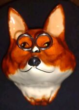 Vintage 1940 Babbacombe Pottery Fox Head With Scissors String Holder Wall Art picture