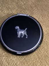 Older Vintage Airedale Terrier DOG Motif Enamel Powder/Rouge COMPACT As-Is picture
