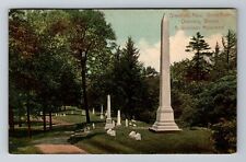 Greenfield MA-Massachusetts, Green River Cemetery, Vintage c1912 Postcard picture