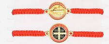 Red Saint St Benedict Medal Unity Bracelet Adjustable Pulsera Roja De San Benito picture