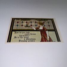 Vintage Christmas postcard a Christmas blessing gleams picture