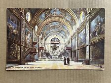 Postcard Malta Interior of St. John's Church Raphael Tuck Oilette Art Vintage PC picture