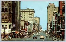 Vintage Postcard NY Rochester Main Street 50s Cars Paine Drug Store Shops -2765 picture