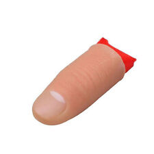 4Pcs Thumb Tip Finger Fake Trick Vinyl Fun Toy Joke Prank Props Vanish Red Silk picture