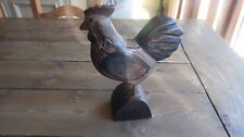 Vintage Carved Chicken Rooster Figure 9 x 6 x 2.25 picture