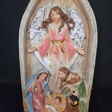 CHRISTMAS NATIVITY FIGURE ANGEL JOSEPH MARY JESUS RESIN 10.5IN picture
