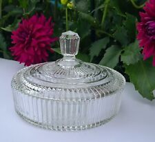 Vintage 1936 - 1949 Anchor Hocking Queen Mary Clear Candy Dish Depression Glass picture