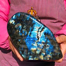 5.8LB Natural Gorgeous Labradorite Quartz Crystal Stone Specimen Healing picture