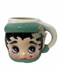 Vintage KITCH Betty Boop Coffee 4” Mug-Unusual Green with Ribbon picture
