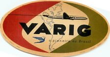 VARIG AIRLINE ~BRAZIL~ Great Old Luggage Label, c. 1955   ORIGINAL picture
