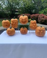 Vintage 80’s Todd Masters Foam Pumpkin Face The Oh Lantern Family Lot Of 7 picture