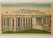 vintage VIRGINIA postcard CITY MUNICIPAL BUILDING Roanoke VA 1940s picture