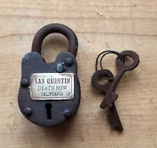 San Quentin Death Row California Gate Lock With 2 working Keys & Antique Finish picture