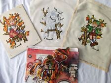Lot 3 Hummel Crewel needlework embroidery pictures Apple Tree boy girl Children  picture