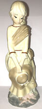 1980’s In The Style Of Lladro Hobbyist Ceramic Figurine Girl Holding Hat Blonde picture