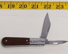 Vintage Imperil Barlow Pocket Knife Folding Two Blades Plastic Handle Brown picture