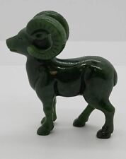 Hand Carved Jade Vintage Green Ram Sheep Figurine - 3