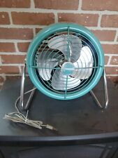 Vintage Dominion Teal Blue Color One Speed Metal Fan Works 50s 60s picture