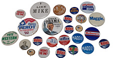 Lot of 24 Presidential/  Local Campaign Patriotic  Pin Back Buttons 1930s-2000s picture