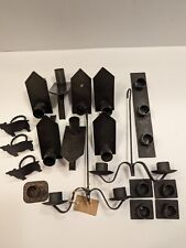 Lot Of 18 Black Metal Assorted Candleholders & Napkin Rings picture