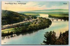 Postcard Susquehanna River, Bird's Eye View, Pennsylvania Posted 1949 picture