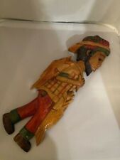 Vintage Hand Carved Wooden Mexican Fisherman  picture