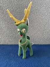 KAMAR Green Stuffed Reindeer - 1965 - Made in Japan picture
